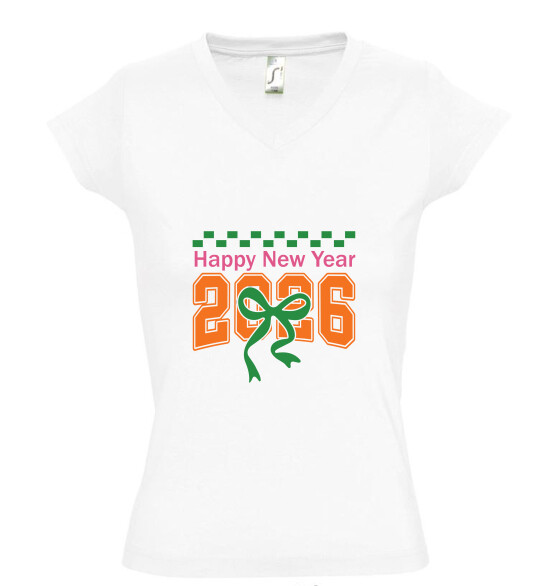 Női V nyakú póló