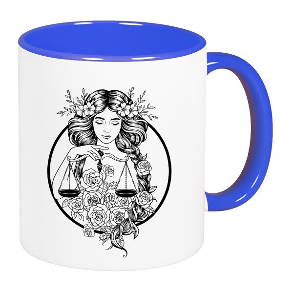 Színes fülű és belsejű bögre