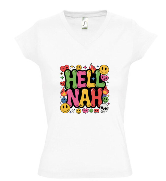 Női V nyakú póló