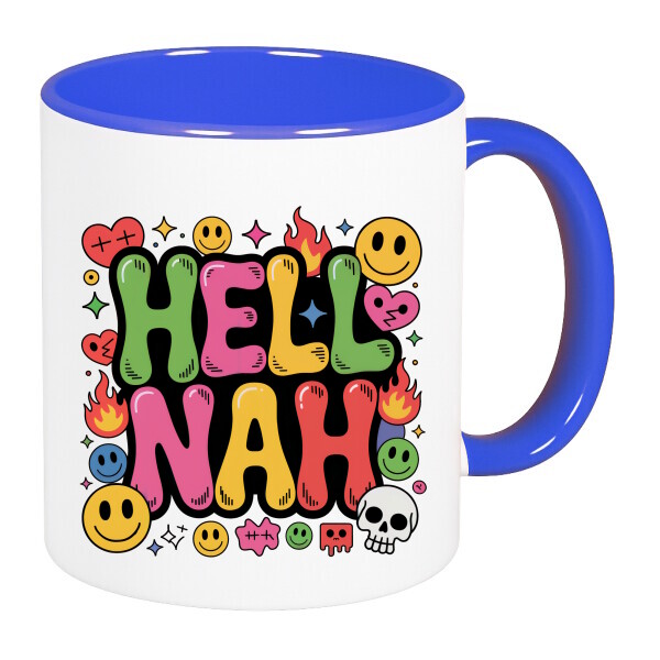 Színes fülű és belsejű bögre