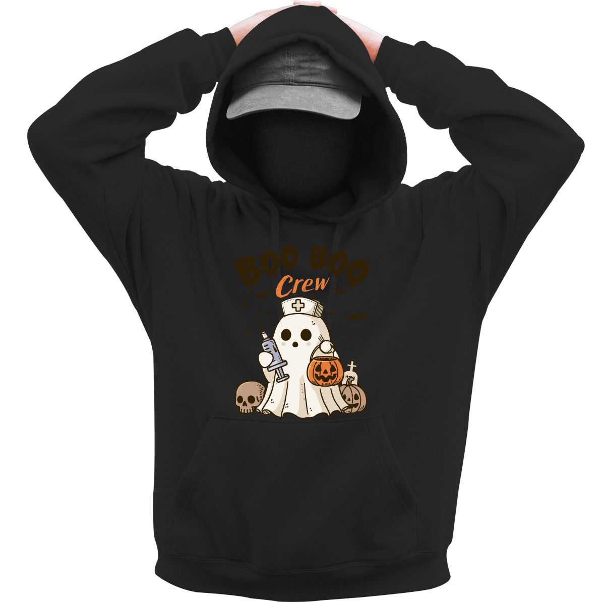 Kapucnis belebújós pulóver