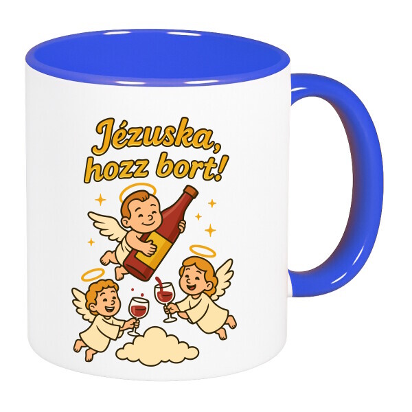 Színes fülű és belsejű bögre