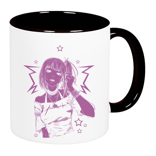 Színes fülű és belsejű bögre