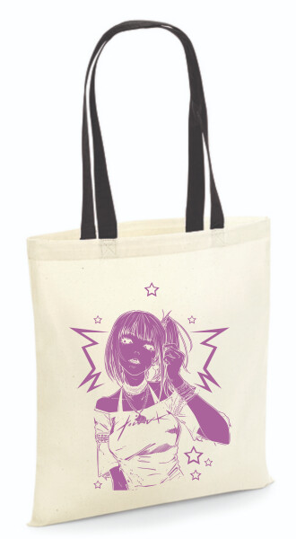 Vászontáska - színes fülű 