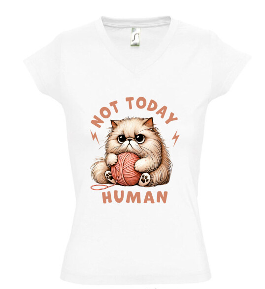 Női V nyakú póló