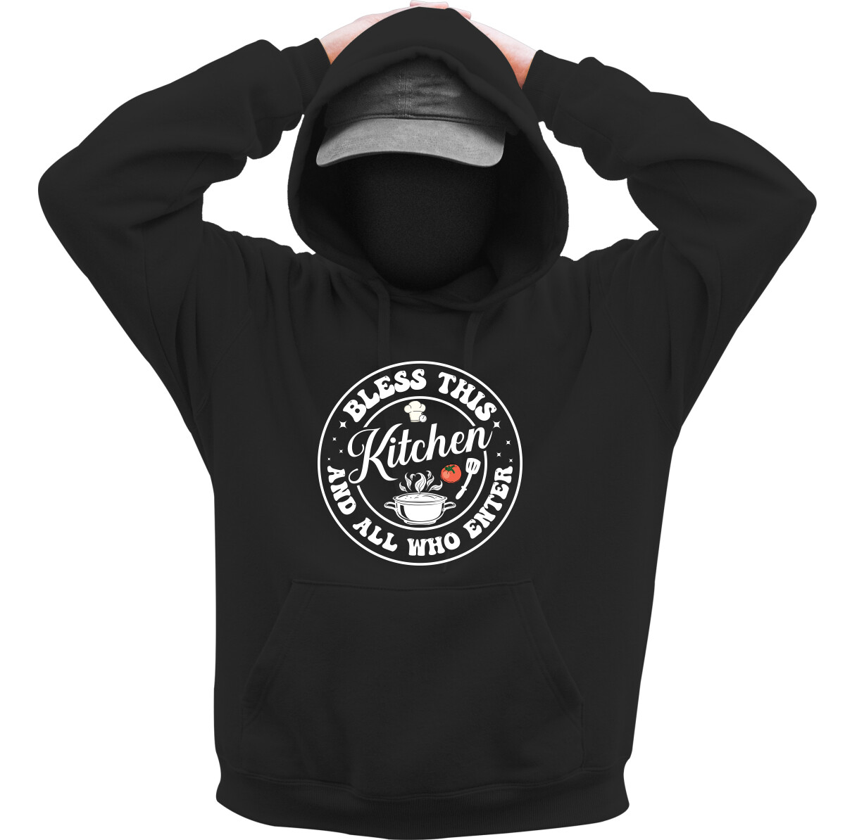 Kapucnis belebújós pulóver