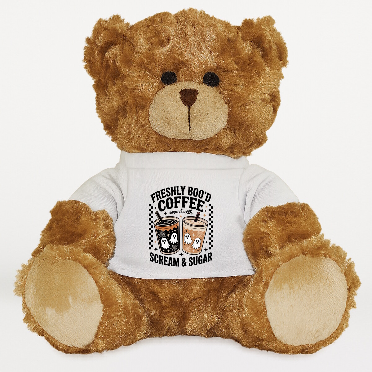 Plüssmaci egyedi pólóval