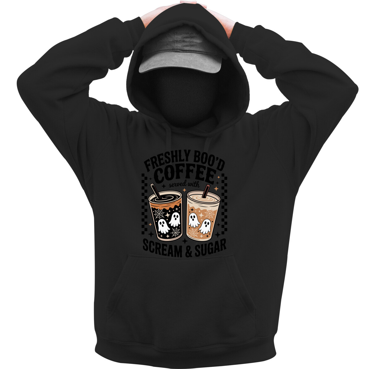 Kapucnis belebújós pulóver