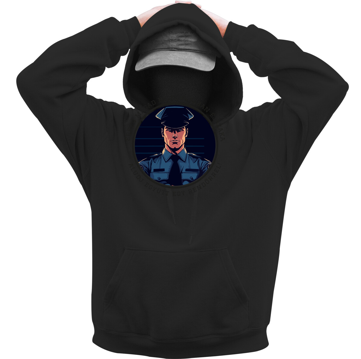 Kapucnis belebújós pulóver