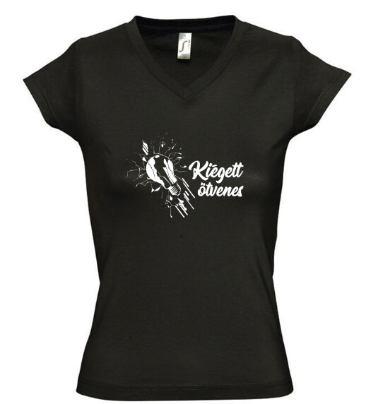 Női V nyakú póló