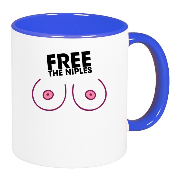 Színes fülű és belsejű bögre