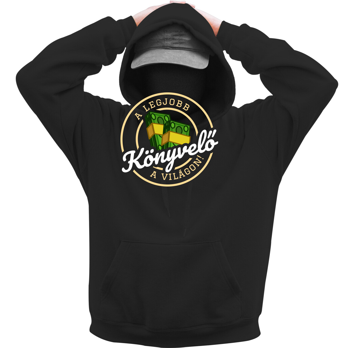 Kapucnis belebújós pulóver