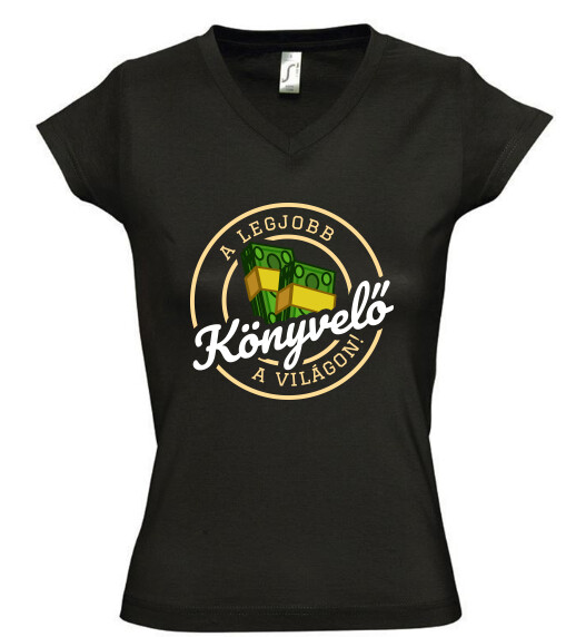 Női V nyakú póló