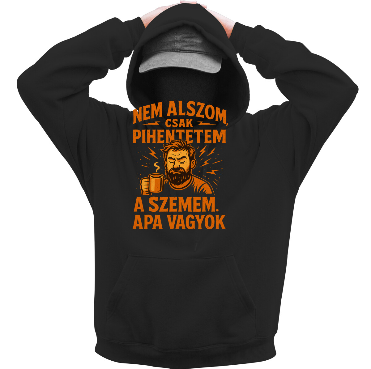 Kapucnis belebújós pulóver