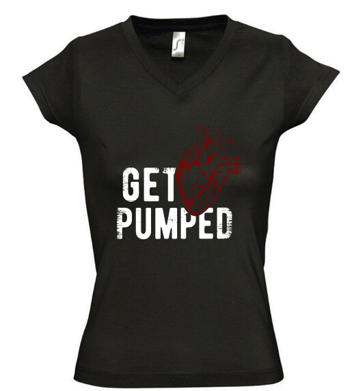 Női V nyakú póló