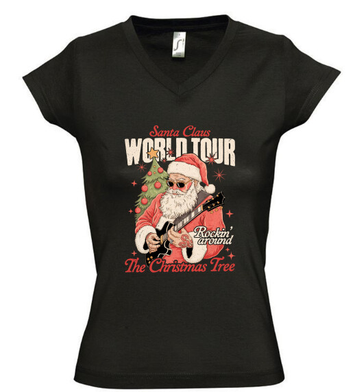 Női V nyakú póló