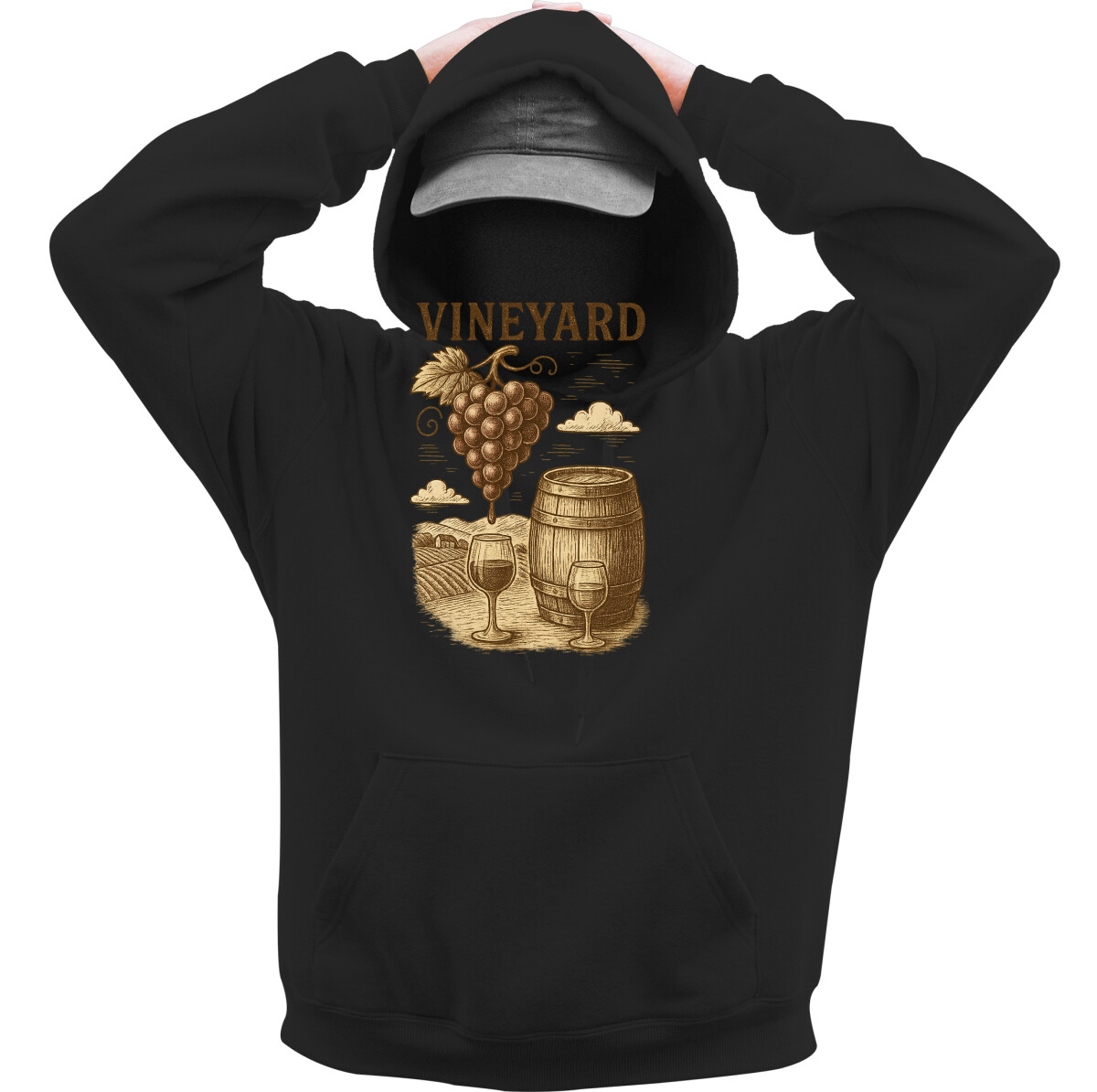 Kapucnis belebújós pulóver