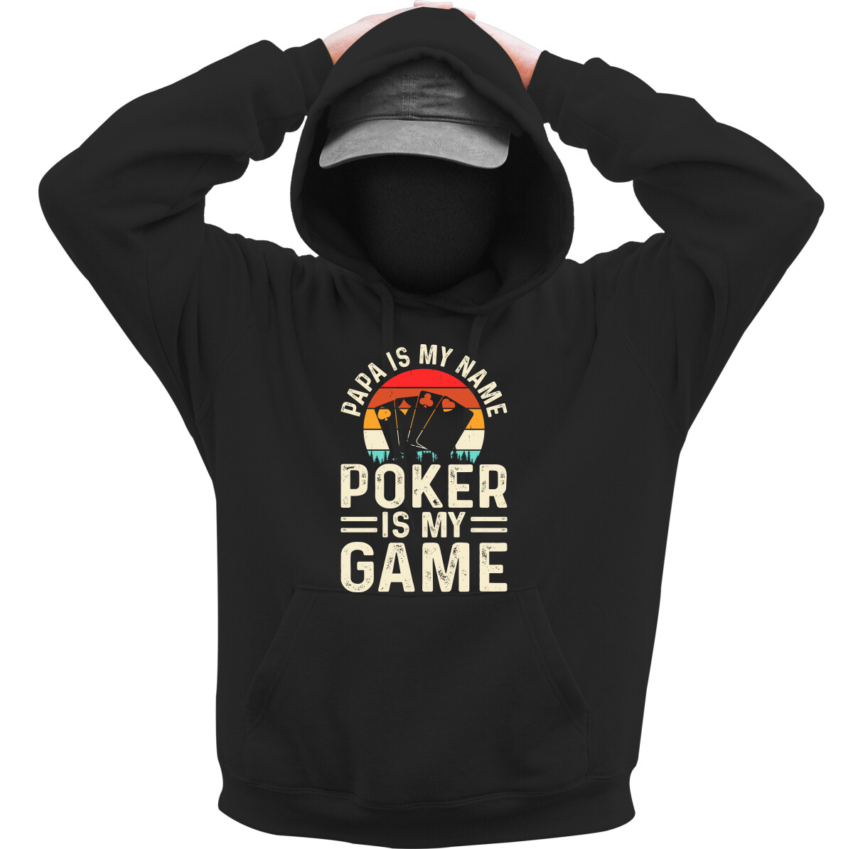 Kapucnis belebújós pulóver