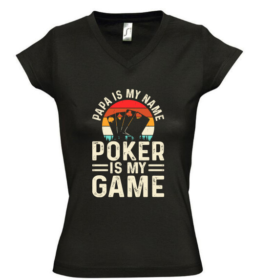 Női V nyakú póló