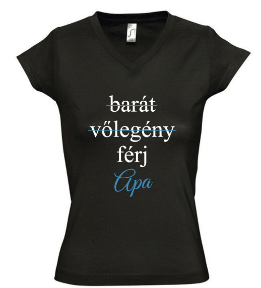 Női V nyakú póló