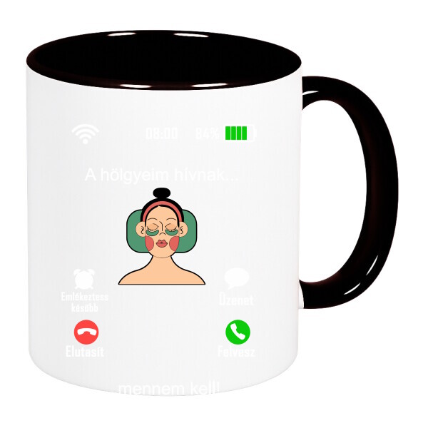 Színes fülű és belsejű bögre