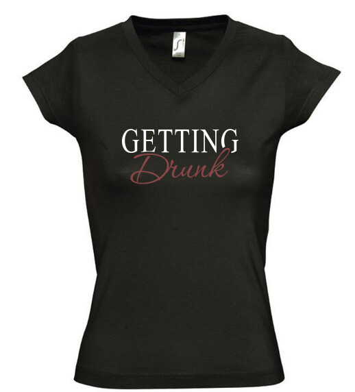 Női V nyakú póló