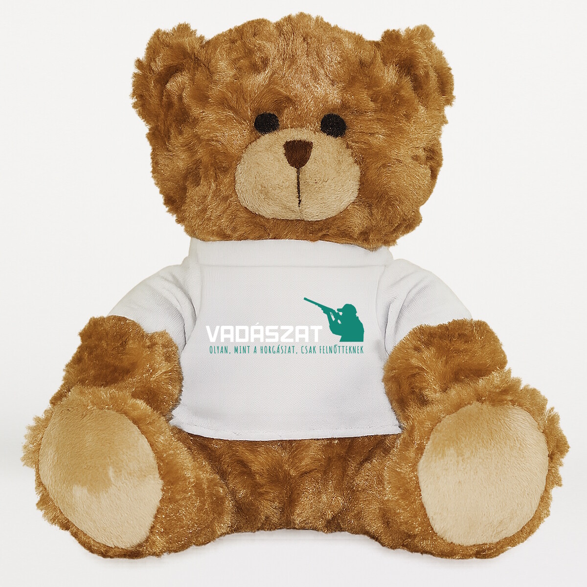 Plüssmaci egyedi pólóval