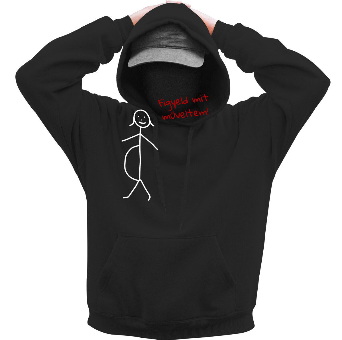 Kapucnis belebújós pulóver