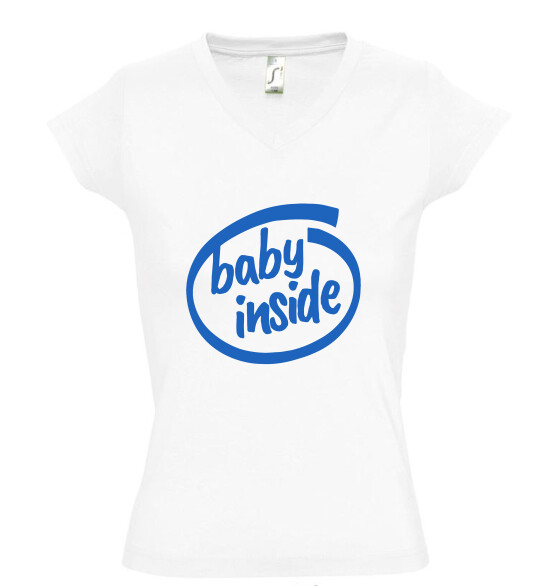 Női V nyakú póló