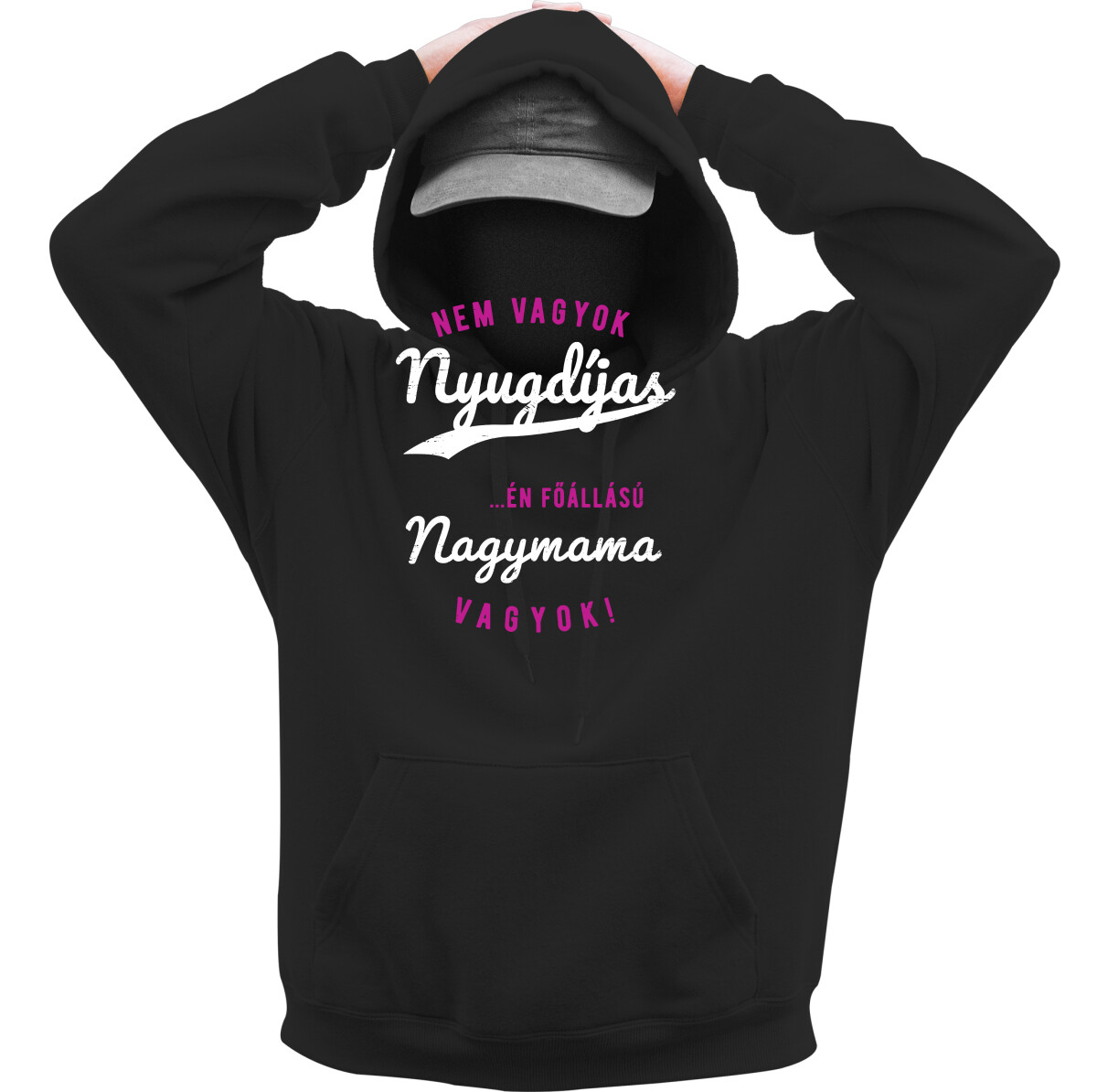 Kapucnis belebújós pulóver