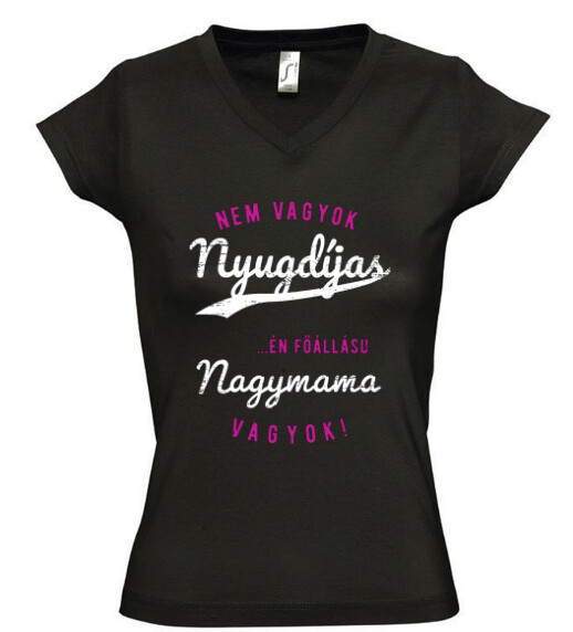Női V nyakú póló