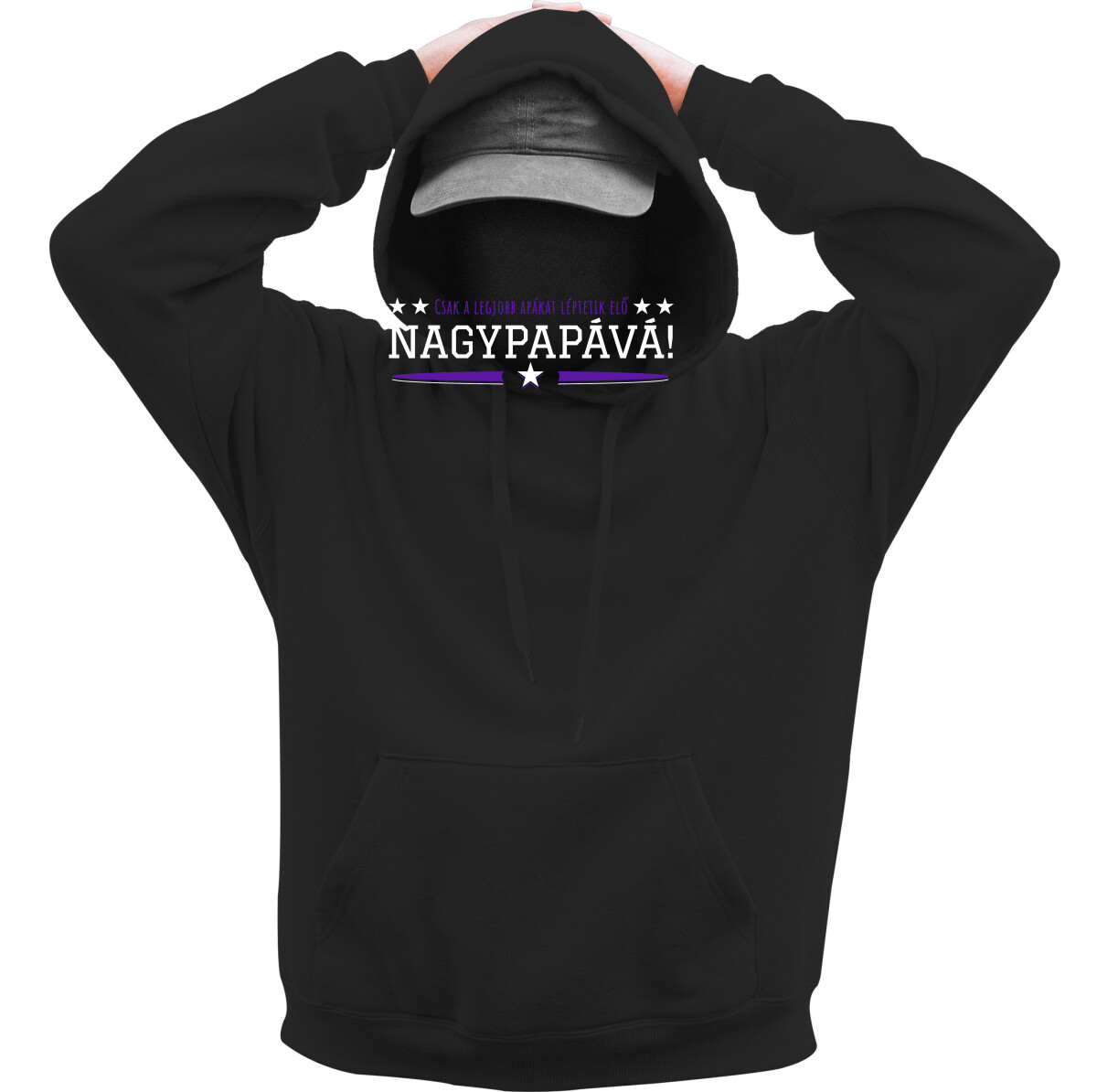 Kapucnis belebújós pulóver