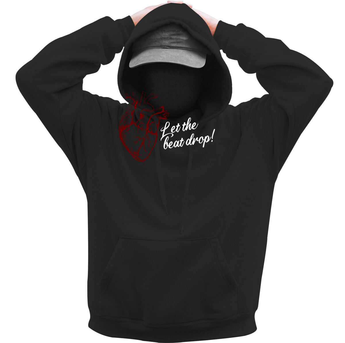 Kapucnis belebújós pulóver