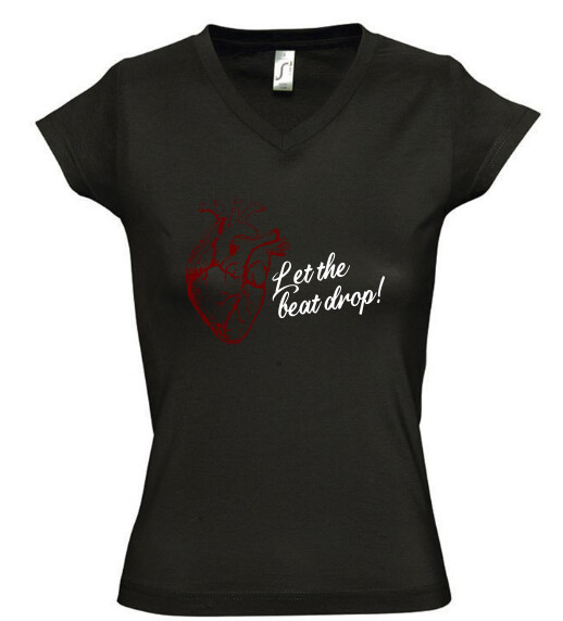 Női V nyakú póló