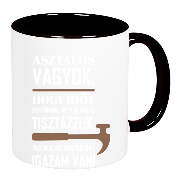 Színes fülű és belsejű bögre