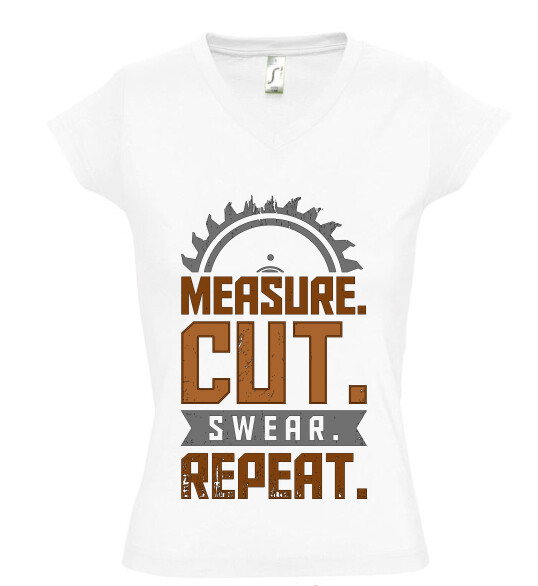 Női V nyakú póló