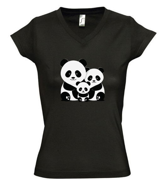 Női V nyakú póló