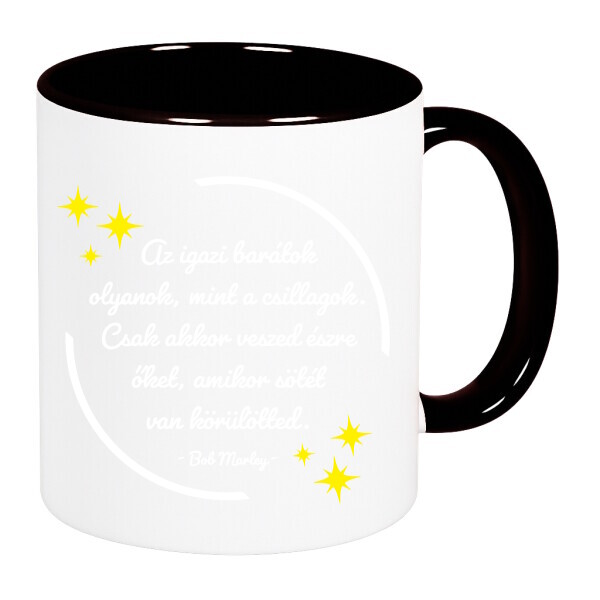 Színes fülű és belsejű bögre