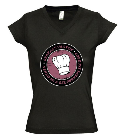 Női V nyakú póló