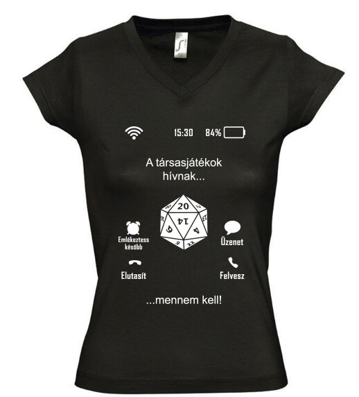 Női V nyakú póló