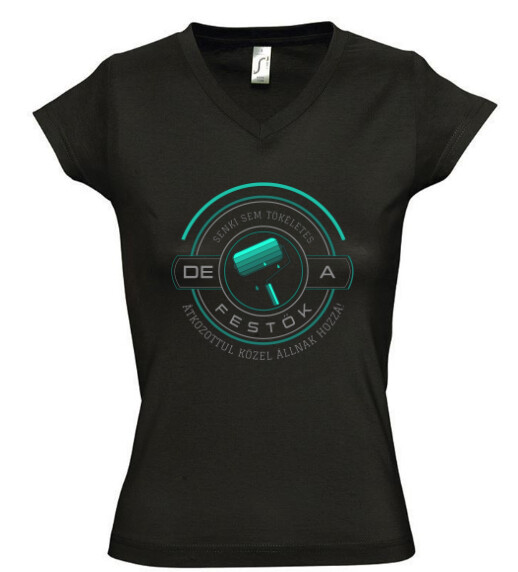 Női V nyakú póló