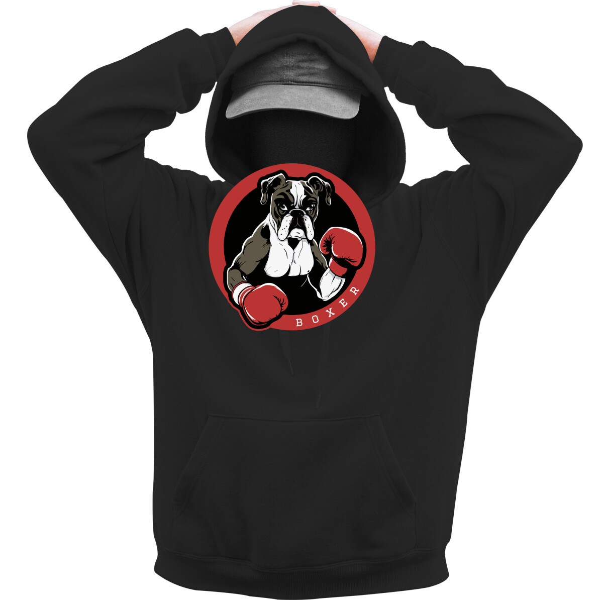 Kapucnis belebújós pulóver