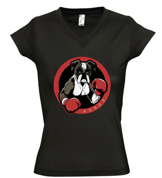 Női V nyakú póló