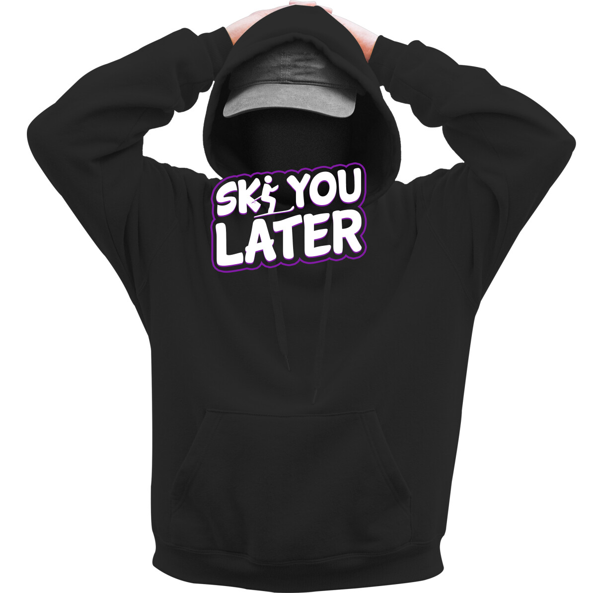 Kapucnis belebújós pulóver