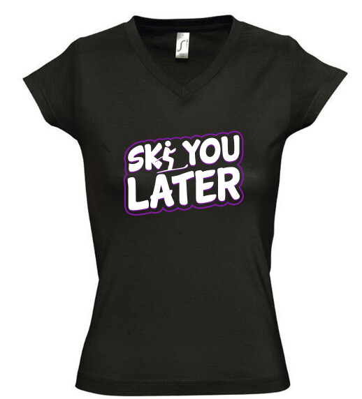 Női V nyakú póló