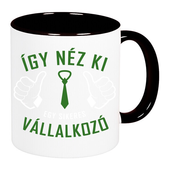 Színes fülű és belsejű bögre