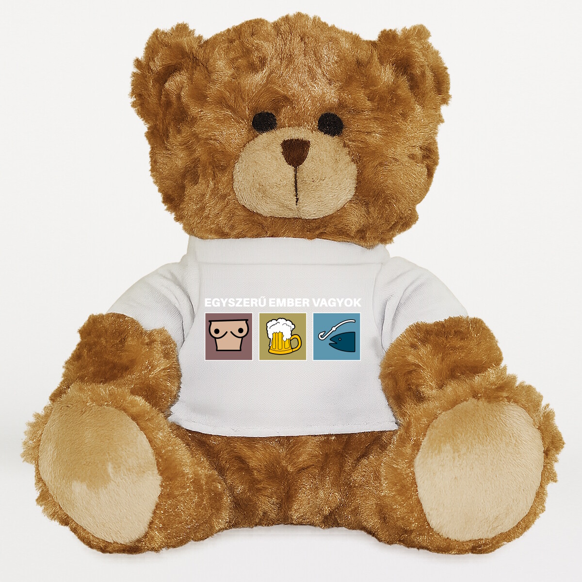 Plüssmaci egyedi pólóval