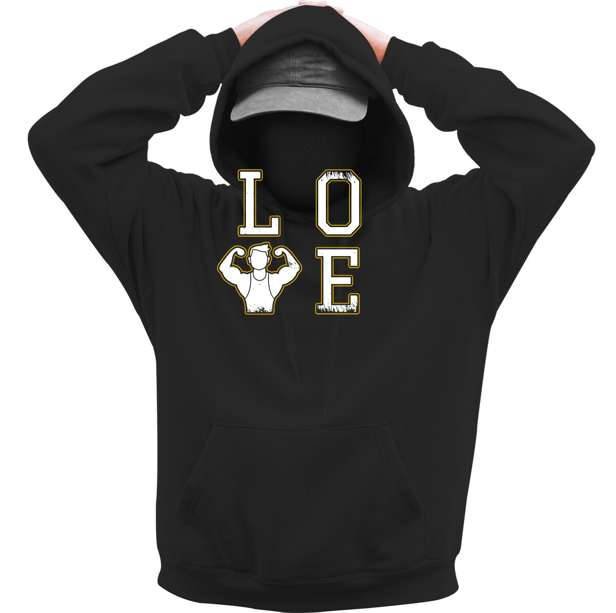 Kapucnis belebújós pulóver