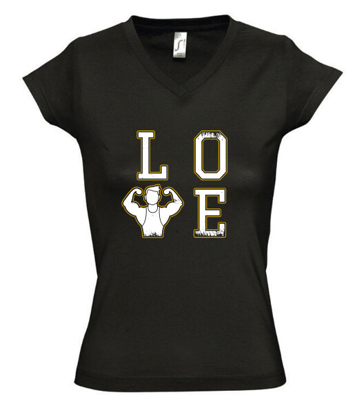 Női V nyakú póló