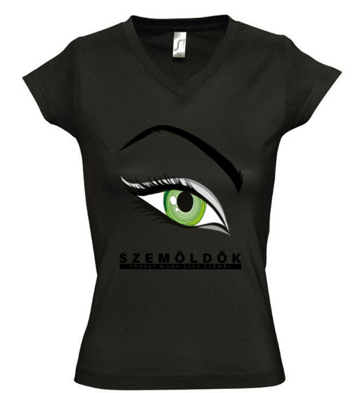 Női V nyakú póló